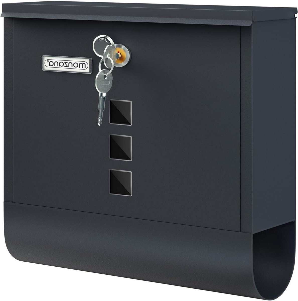 Design Brievenbus - Wandbrievenbus Post - Post Ontvangen - Met Krantenvak - 305x10x335cm - Antraciet