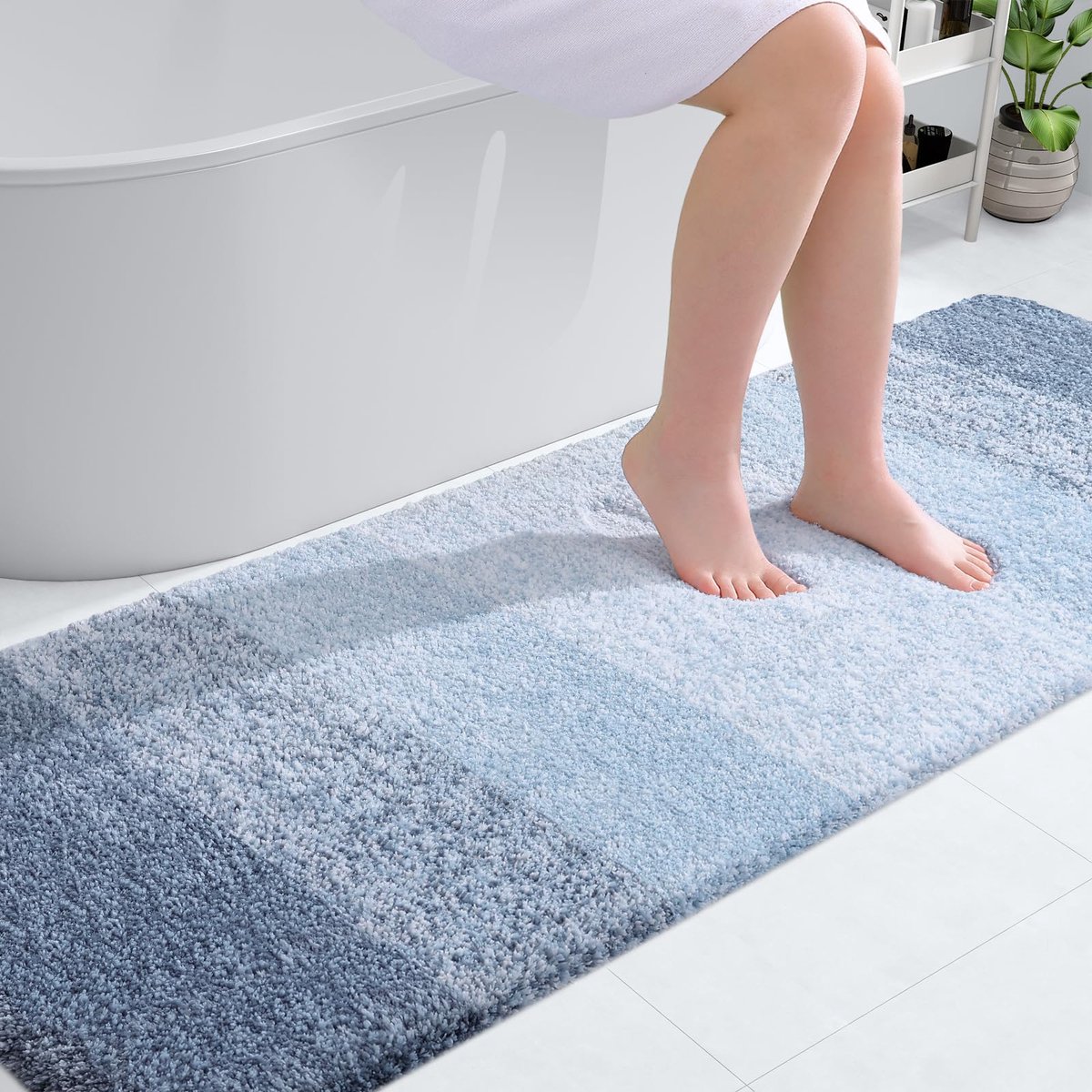 SnelShoppen - Badkamerloper Microvezel Extra Zacht en Absorberend met Rubberen Achterkant, Sneldrogend en Machinewasbaar, Badmat voor Badkamer, Douche