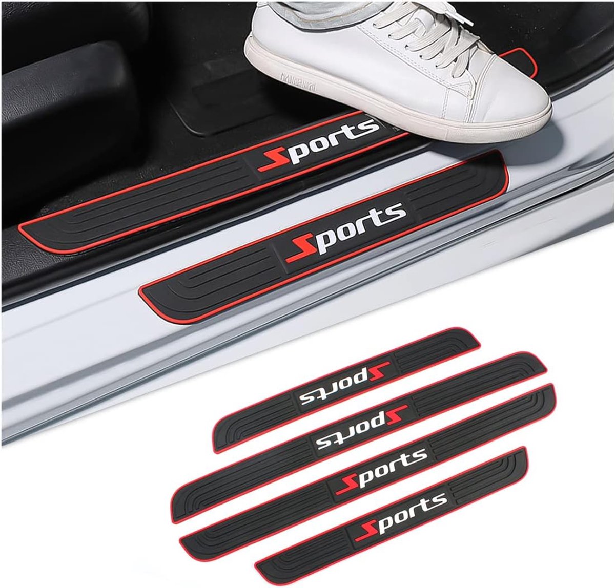 Deursponningbeschermers set van 4 - Anti-kras PVC rubber - Duurzaam en flexibel - Bescherming voor autodeuren - ShopVlot