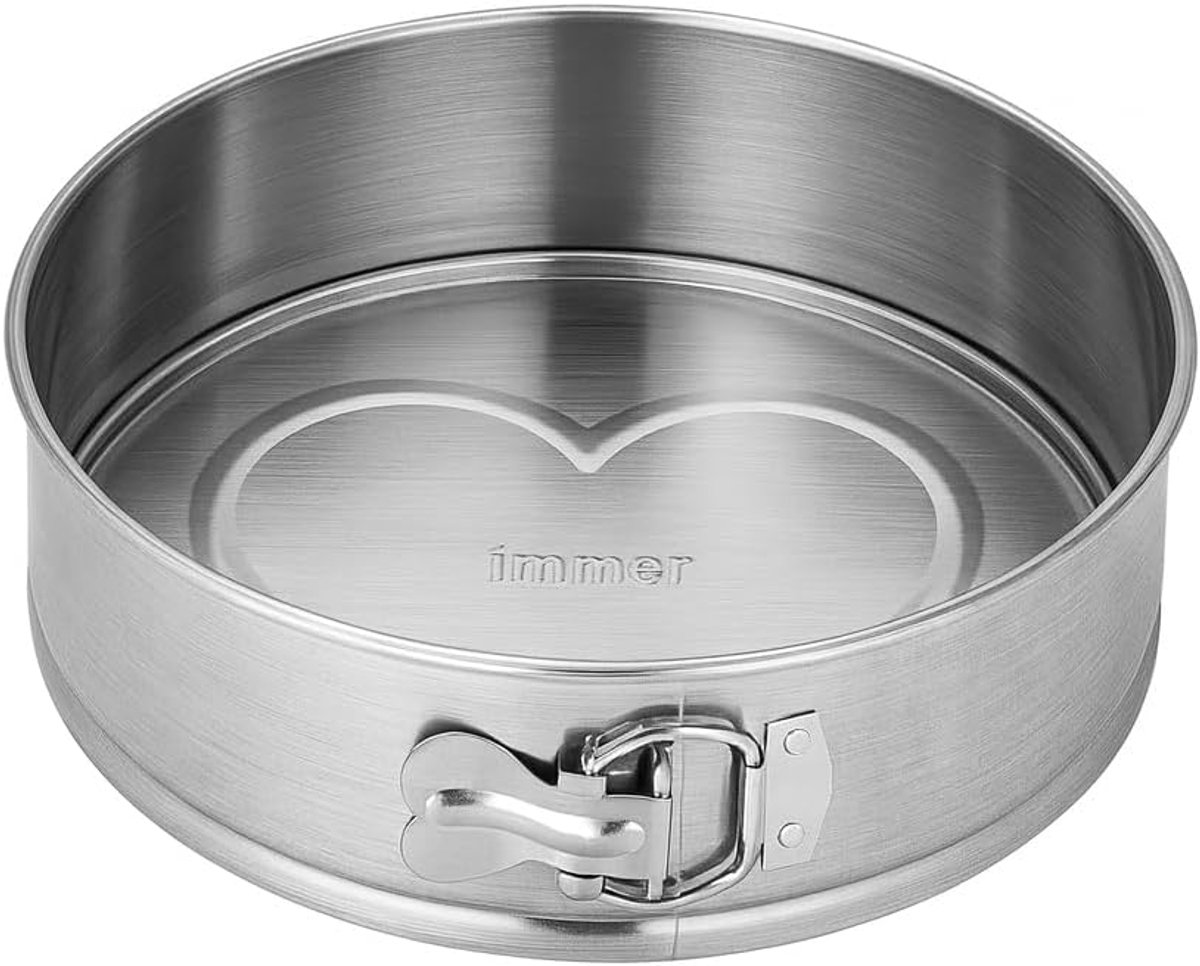 SnelShoppen - Bakvorm Roestvrij Staal Taartvorm Springvorm 25 cm - PFAS-vrij, Vaatwasmachinebestendig, Ongecoat, Perfect voor Feesten en Keuken