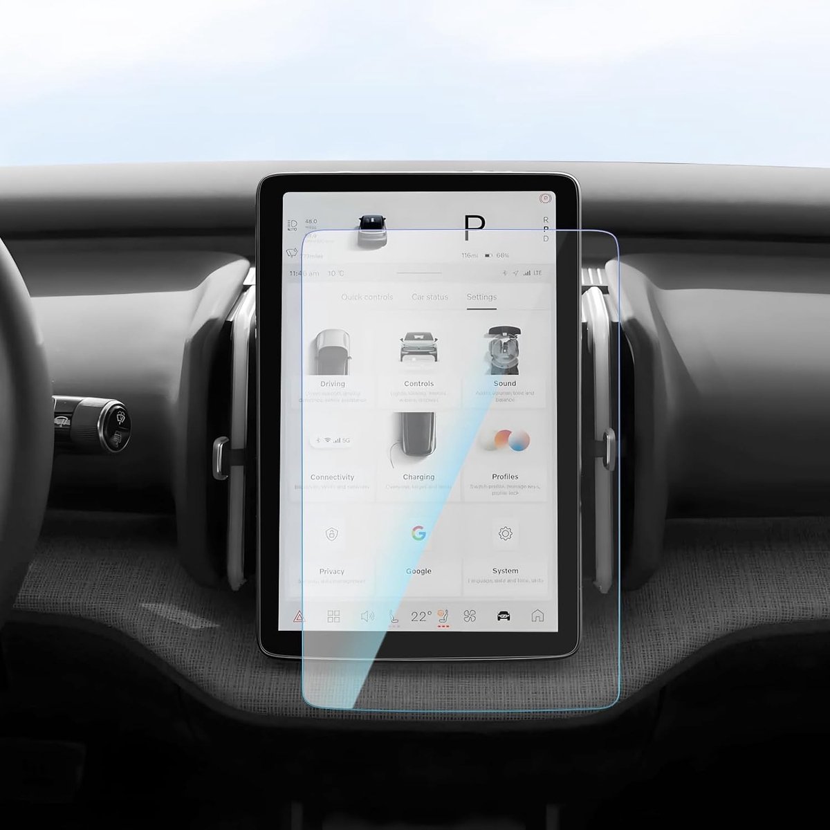 12.3 Inch Tempered Glass Screen Protector voor Volvo EX30 2024 en 2025, Krasbestendig en Duurzaam Bescherming