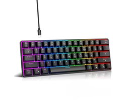 Mechanisch numeriek toetsenbord, hot-swappable, rode schakelaar, RGB-achtergrondverlichting, mini draagbaar numeriek toetsenbord met 61 toetsen (rode schakelaars)
