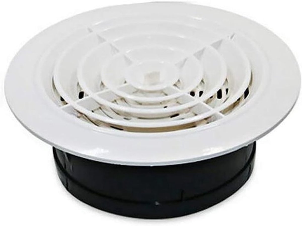 Circulaire luchtroosters - Ventilatie afdekking voor thuisgebruik - Ronde wandventilatie - ABS kunststof - 150 mm - Wit/Zwart draaibaar - Ventilatie-opening afdekking