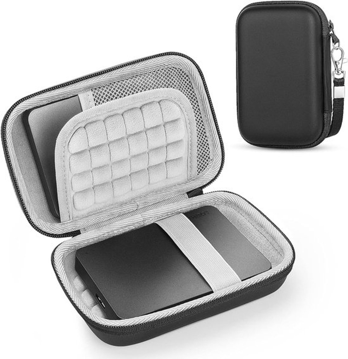 Draagbare Beschermhoes voor Externe Harde Schijven - Schokbestendig, Hard Shell Cover voor HDD's van Diverse Merken (Grijs)