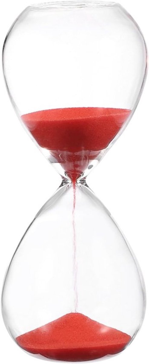 Zandtimer van 5 minuten, zandhorloge voor thuiskantoor, woonkamer en restaurant, decoratieve zandloper in rood