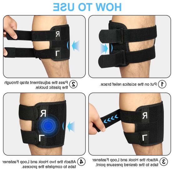 Verstelbare kuitbandage met 2 verwijderbare drukpads voor acupressuur en compressie van de kuit en scheenbeen, ideaal voor pijnverlichting en herstel