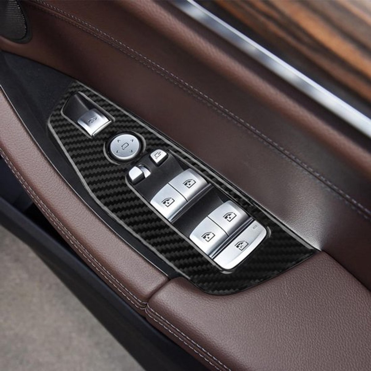 Koolstofvezel bedieningspaneel voor BMW X3 G01 2018-2024 en X4 G02 2019-2025, vensterglas lift schakelaar console afdekking, interieuraccessoires, cadeau, zwart