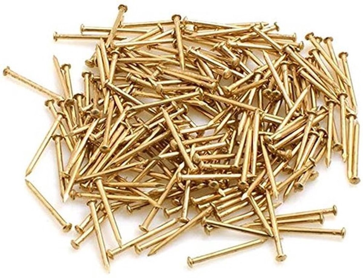 Rondkoppennen - Messing Spijkers - 130 Stuks - 2,2 x 25 mm - Ronde Kop - Handig voor Klussen - Perfect voor Houtbewerking
