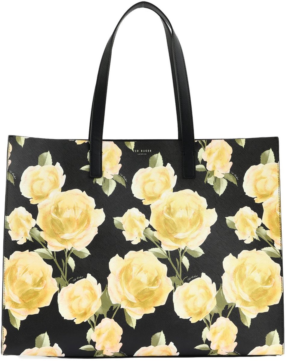 Ted Baker schoudertas Tamicon Floral Print Extra Large Icon Bag Black zwart