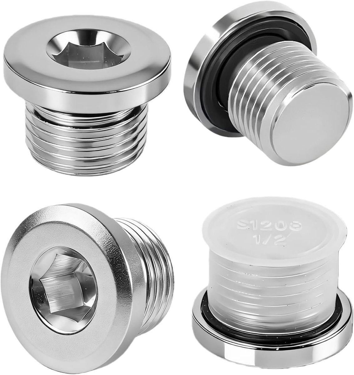 Set van 6 Stuks 1/4 Inch Carbon Staal Waterdicht Stop, Geschikt voor Hydraulische Toepassingen en Oliepompen, Duurzaam en Effectief