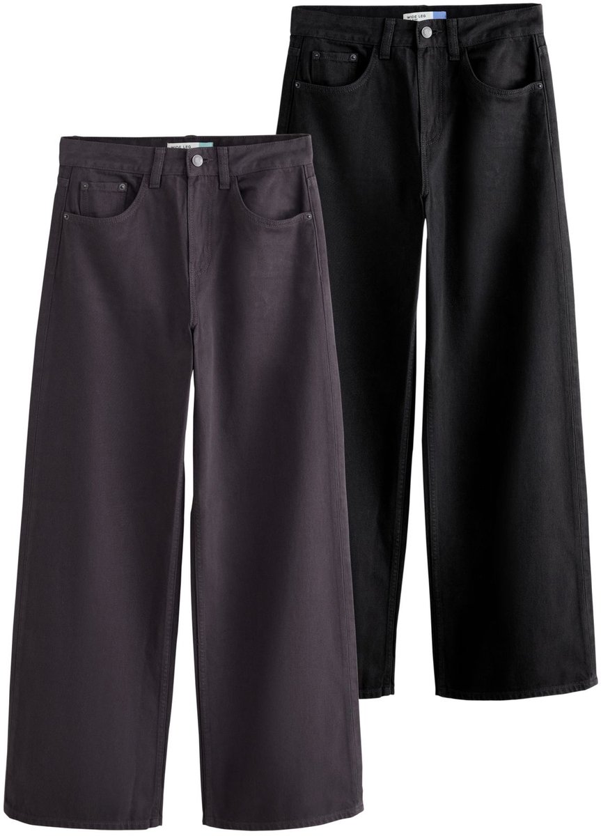 Next - Dames - Set van 2 jeans met wijde pijpen - Bruin