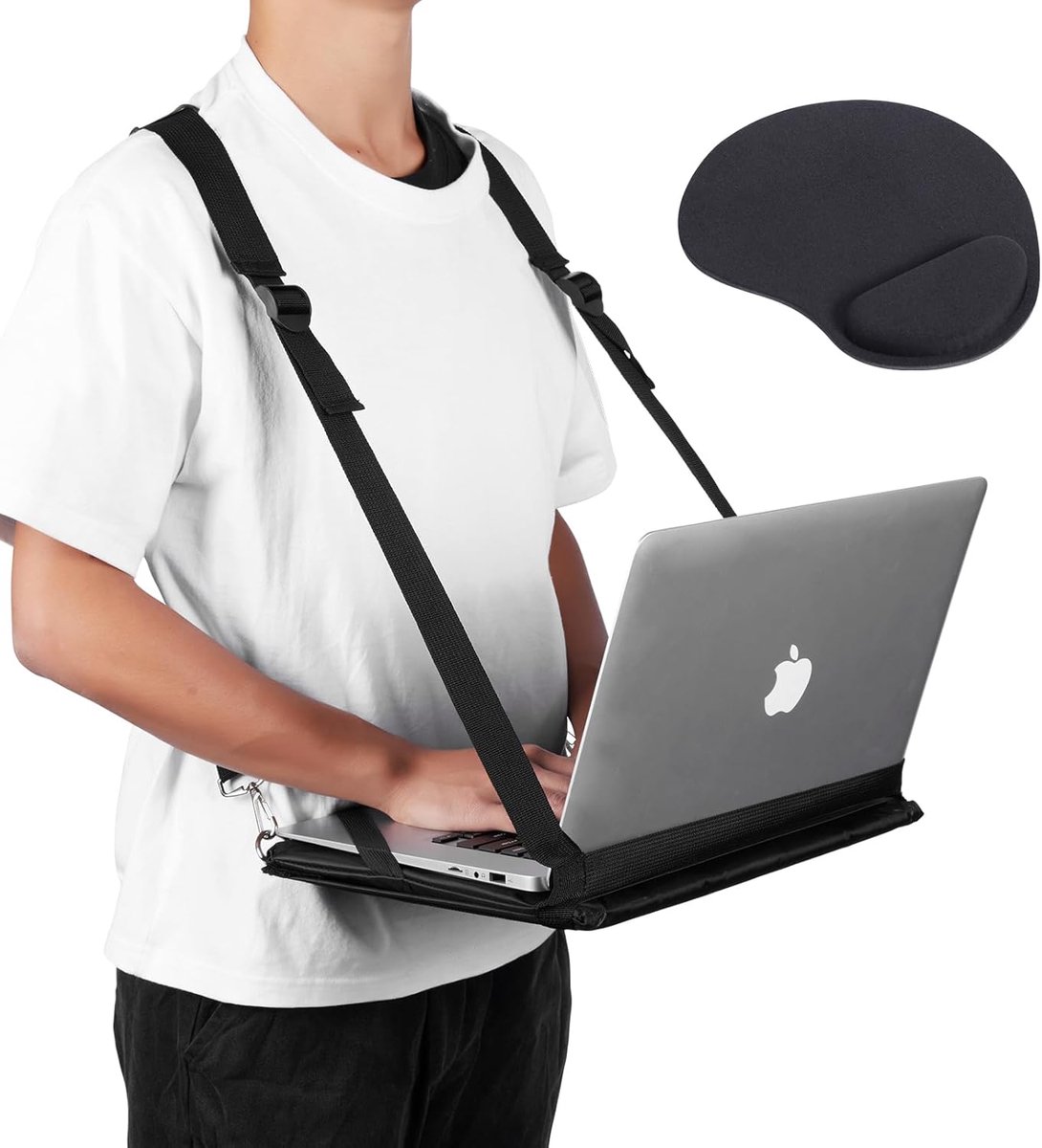 SnelShoppen - ALPHABET WONDERS Verstelbaar Laptopharnas - Loop Laptop Bureau voor Thuis en Kantoor - Compatibel met Laptops tot 14 Inch - Inclusief Tr