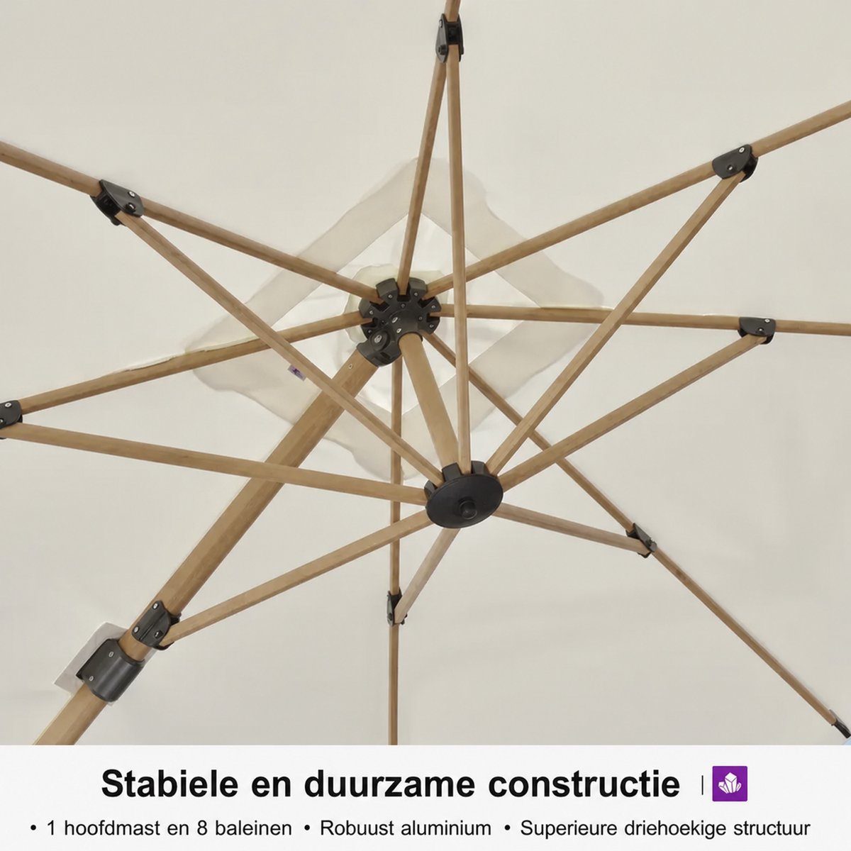 Purple Leaf Parasol déporté 300x300 cm - Blanc