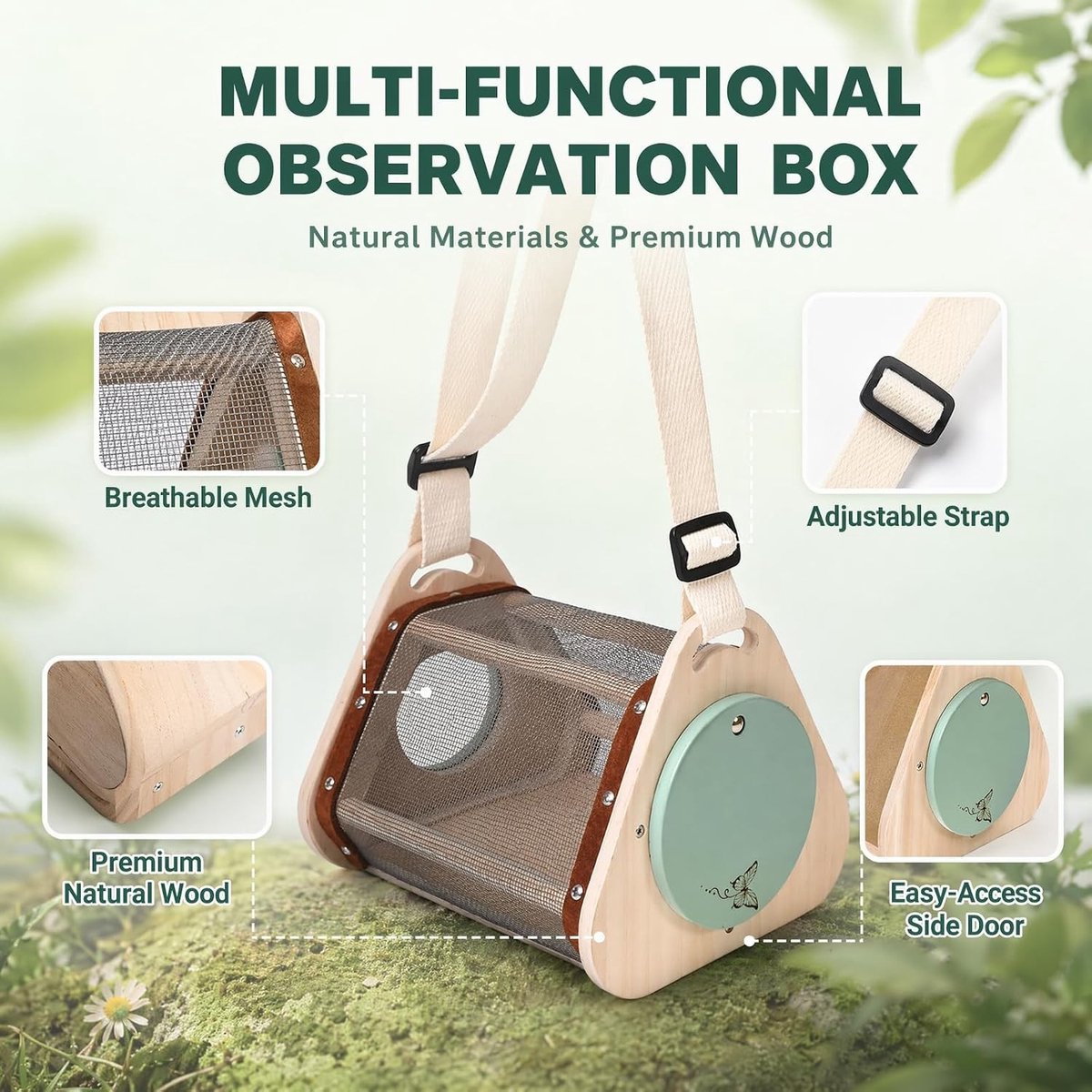 Avontuurlijke ontdekker kit voor kinderen met insectenvangers, vergrootglas en vlindernetten voor insectenobservatie en natuuronderzoek