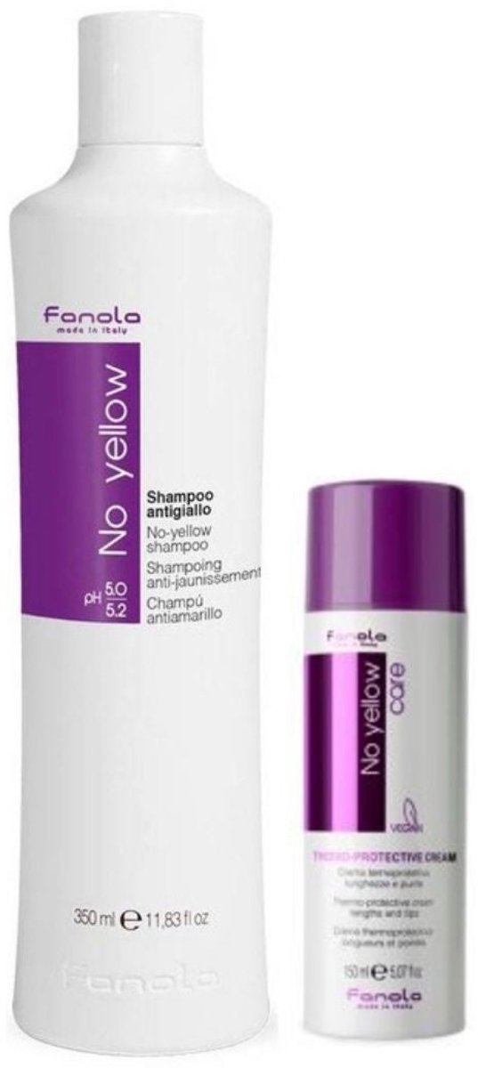 Fanola - No Yellow Shampoo & Thermo Set - 350ml+150ml