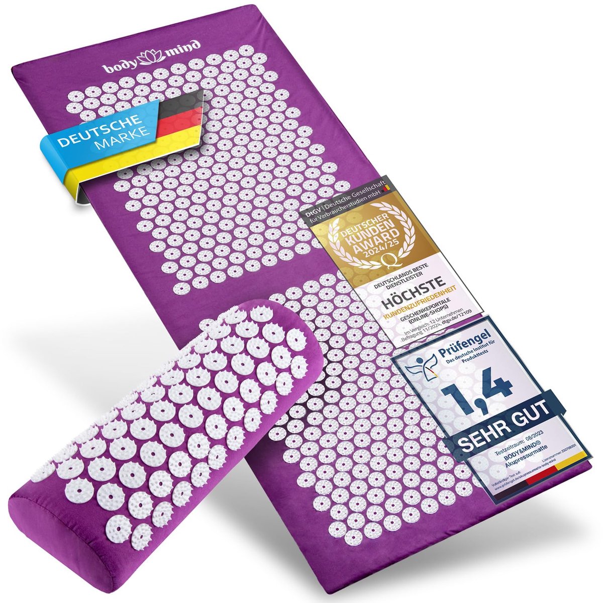 SnelShoppen - Body & Mind Spijkermat XL 130x50 cm - Acupressuurmat met 13662 Punten - Stressverlichting, Ontspanning, Thuisgebruik, Gezondheid