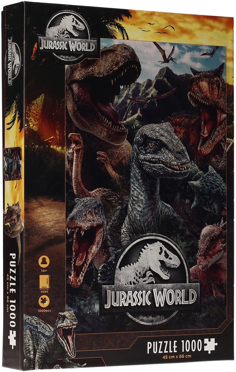 SnelShoppen - Puzzel 1000 Stukjes Jurassic World Compo, Meer kleuren, Geschikt voor Kinderen en Volwassenen, Perfect voor Puzzelavonden en Gezellige M