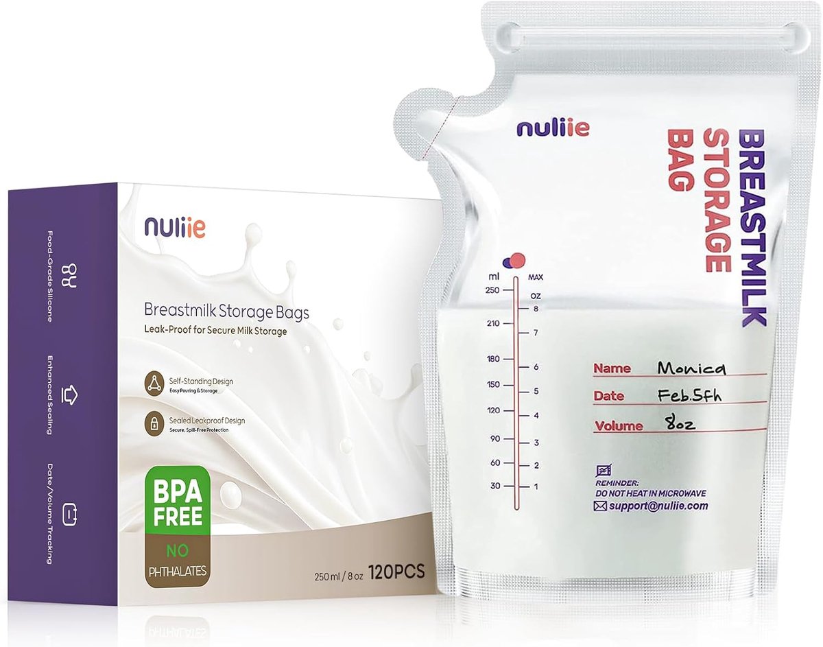 SnelShoppen - 120 stuks moedermelkzakjes 250 ml BPA-vrij met schenktuit, zelfstaand en ruimtebesparend, ideaal voor borstvoeding en invriezen