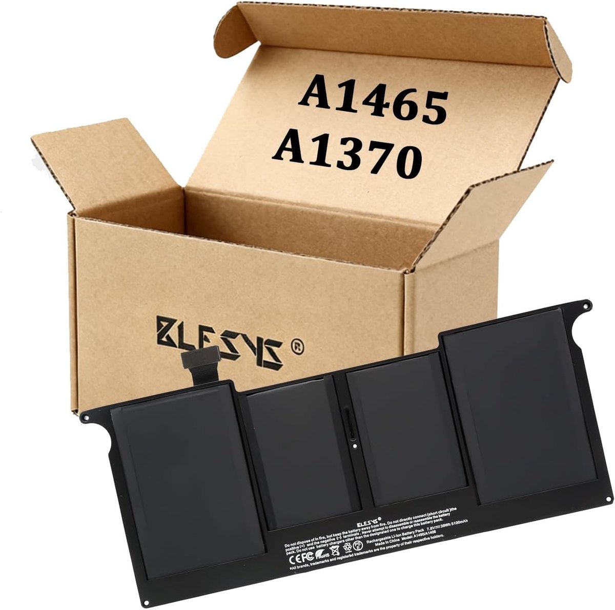 Vervangbare batterij voor MacBook Air 11 inch - Geschikt voor modellen A1370, A1406, A1465, A1495 - Hoge capaciteit, betrouwbare prestaties en lange levensduur