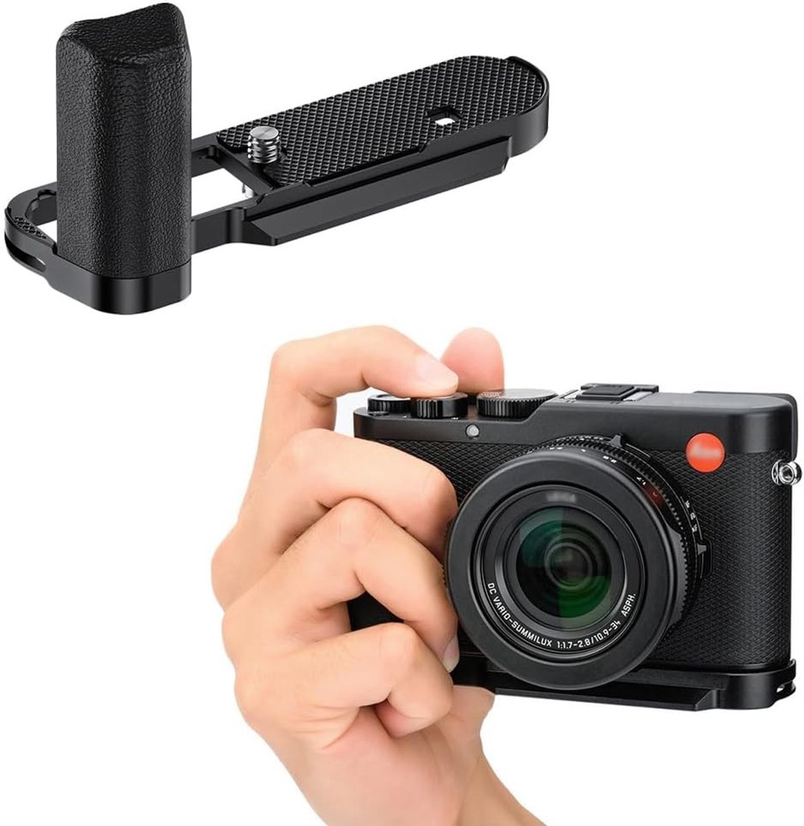 Metaal Handvat voor D-LUX8 Camera met Arca Swiss Type Quick Release, Verbeterde Grip voor Vloggers en Youtubers, Ideaal voor Videoproductie en Fotografie
