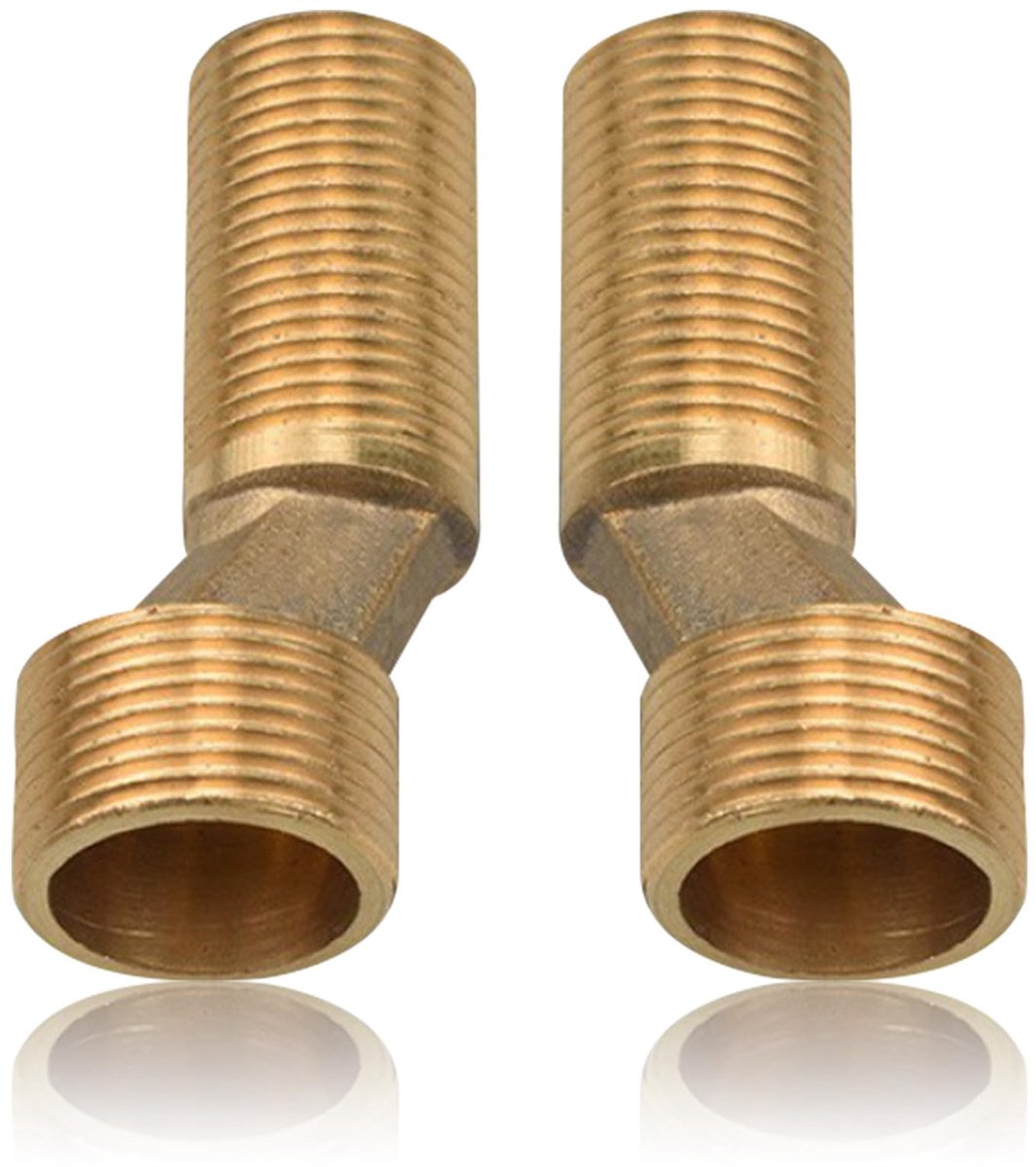 Dailygoods - 2 stuks S-adapter voor douchearm, 3/4 inch naar 1/2 inch buitendraad messing S-aansluiting adapter, verschoven met 8 mm lengte 75 mm, verstelbare zwaaibare arm koppeling excentrische verbinding voor