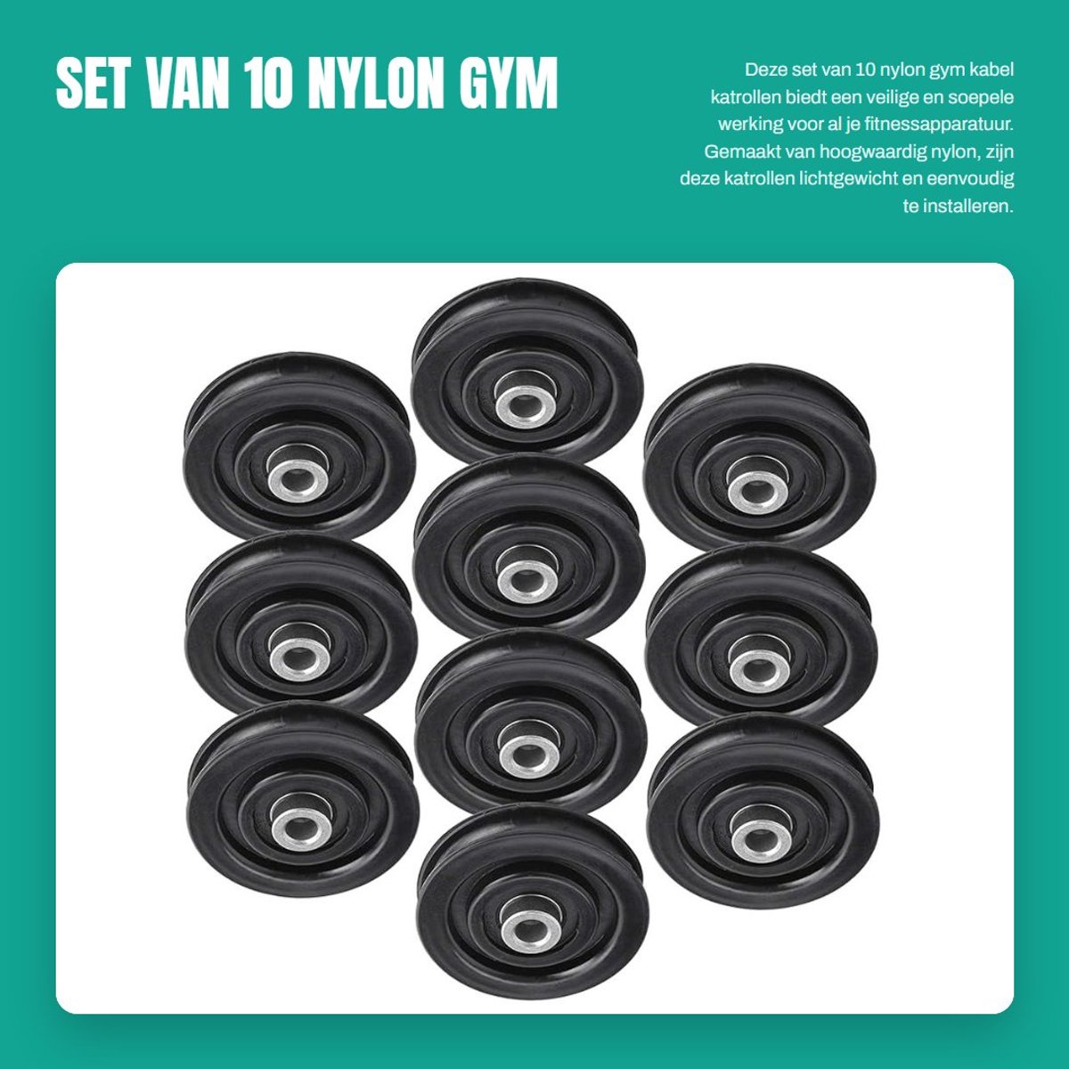 Dailygoods- Katrol 75mm - Nylon - Duurzaam - Multifunctioneel - Lichtgewicht - Hoge veiligheidsprestaties - Pulley