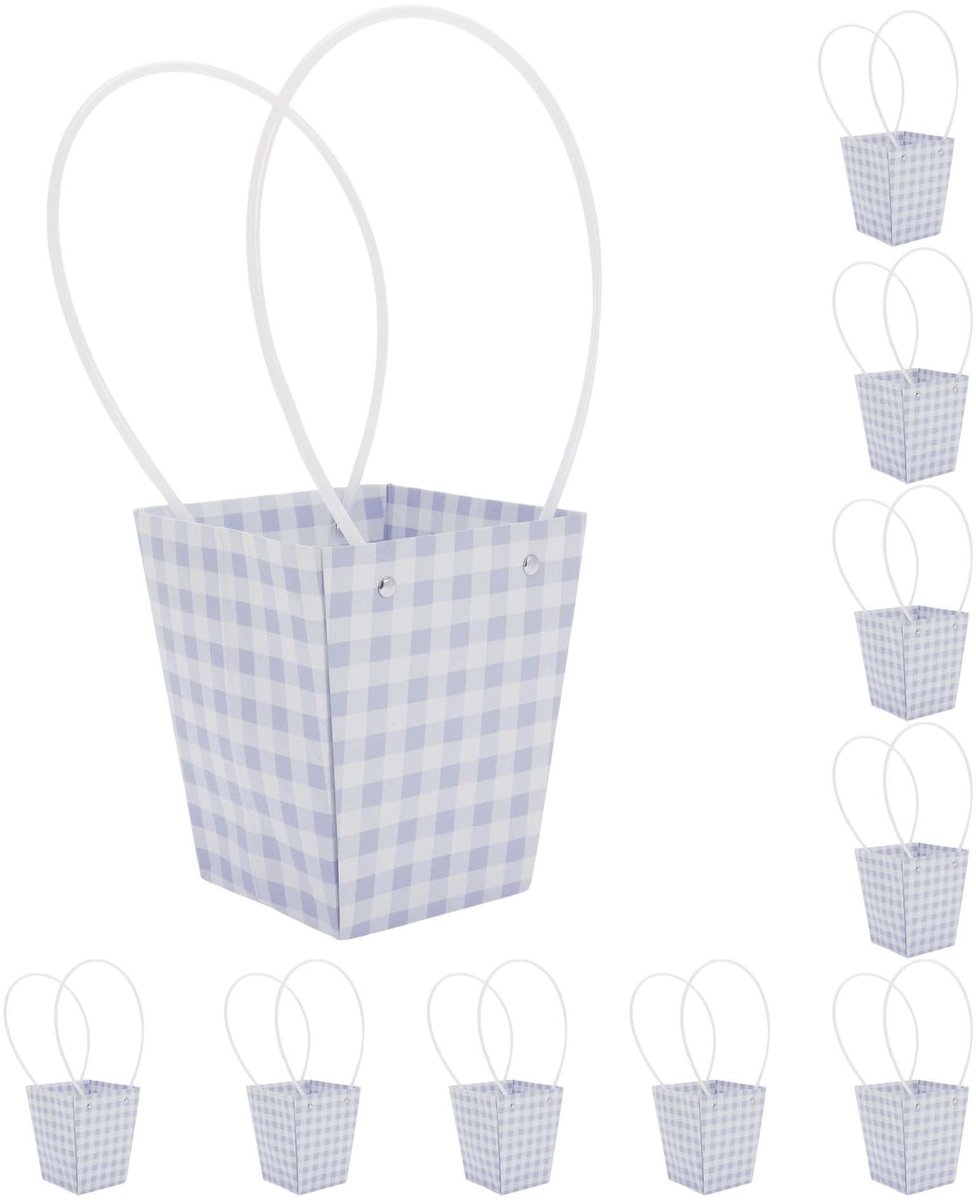 Dailygoods- Boeketten met Handvat - 10 Stuks - Geschenktas - Herbruikbaar - Duurzaam - Lichtgewicht - Ideaal voor Diverse Gelegenheden - Geschenkzakjes