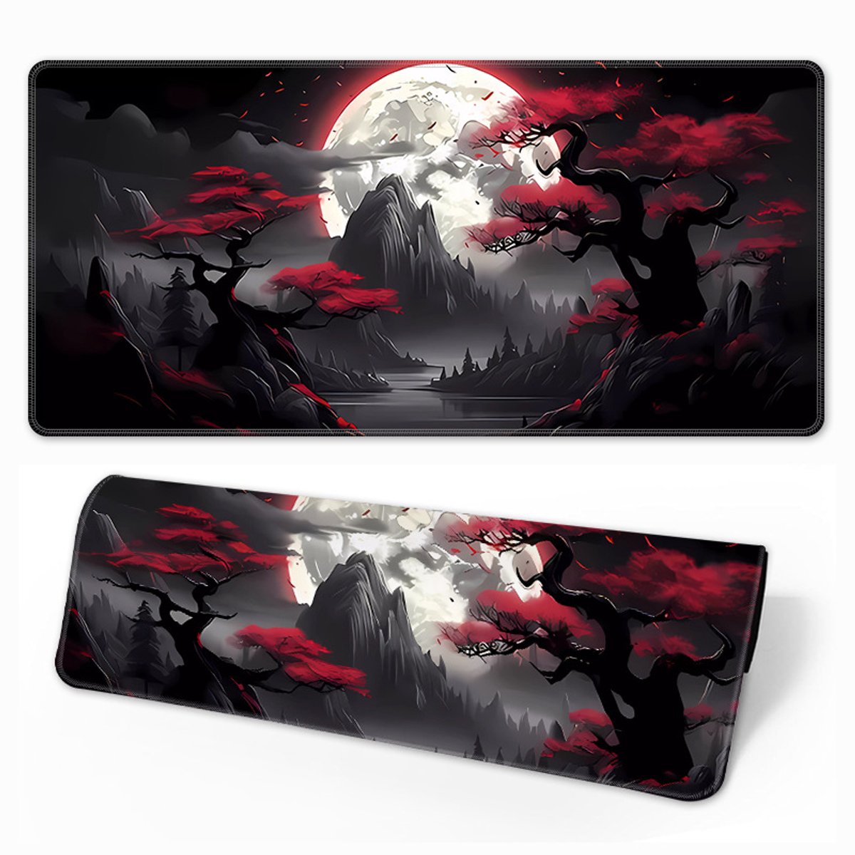 Image of Gamingmuismat - 800x300 mm - Antislip - Waterdicht - Gestikte randen (Wushan Bright Moon)