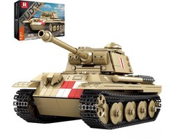 Reobrix 33028 J15 Fighter Straaljager bouwset | Classic WW2 Army vliegtuig constructie modelbouw | Educatief militair & leger speelgoed bouwpakketten voor kinderen & volwassenen | DIY creator set geschikt voor Lego | Bouwdoos met 1066 bouwstenen