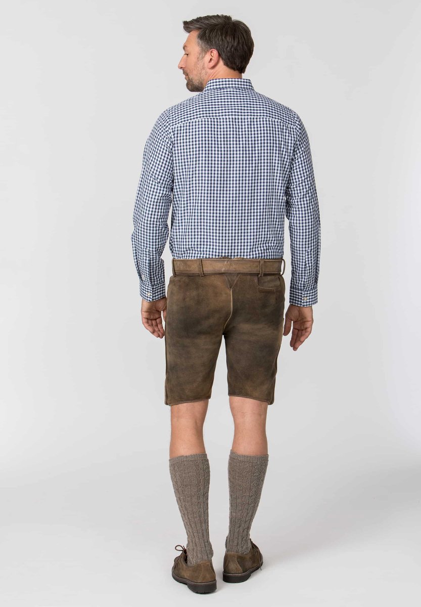 Stockerpoint Trachtenhemd blauw-wit met lange mouw