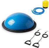 Muntel® - Balanstrainer - Coussin d'équilibre - Ballon d'équilibre - Coussin oscillant - Ballon de fitness - Ø 60 CM - Bandes de résistance et pompe incluses - Fitness