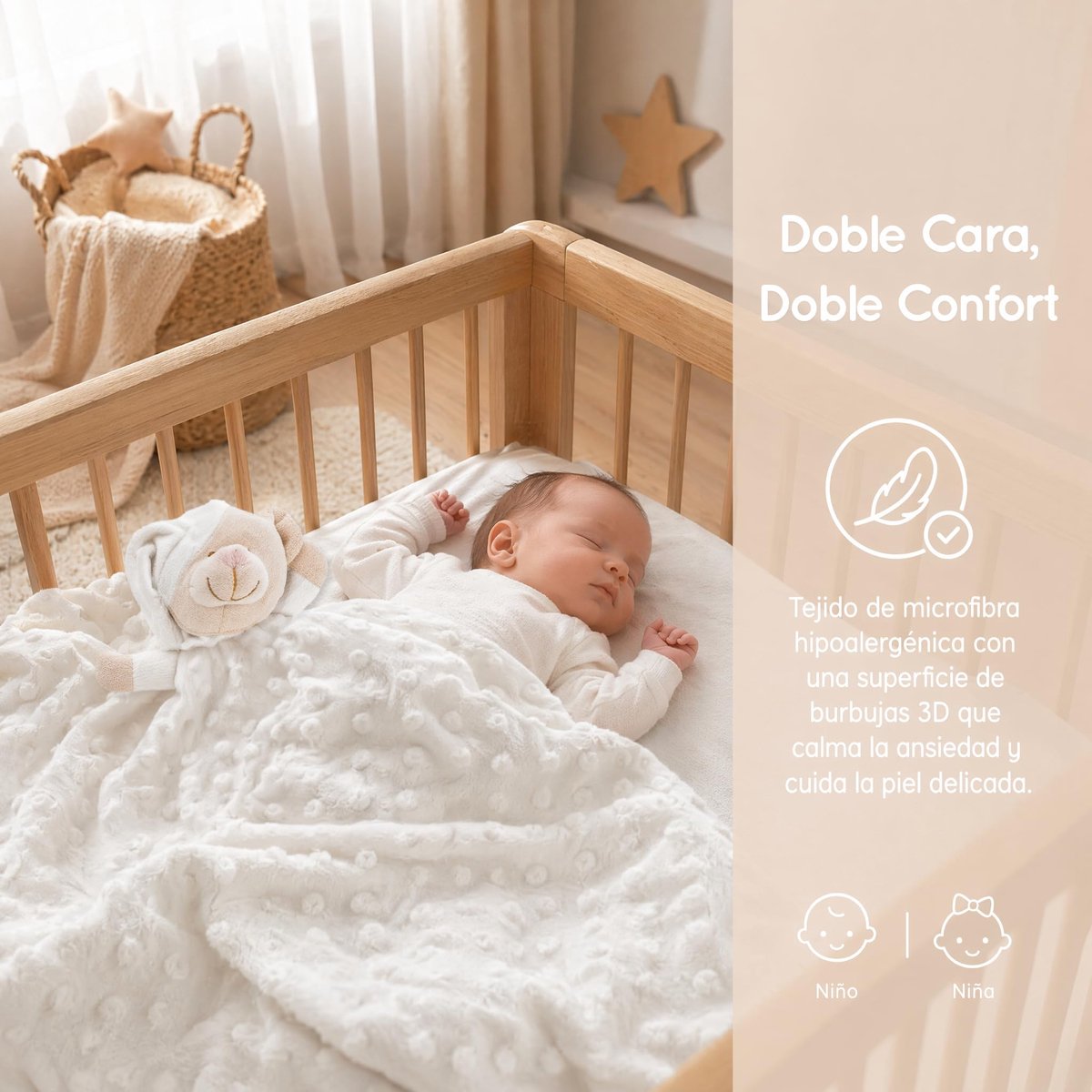 SnelShoppen - Babydeken 80x110 cm voor Pasgeborenen, Zacht en Comfortabel, Warm, Wit, Voor Meisjes en Jongens, Geschikt voor Alle Seizoenen