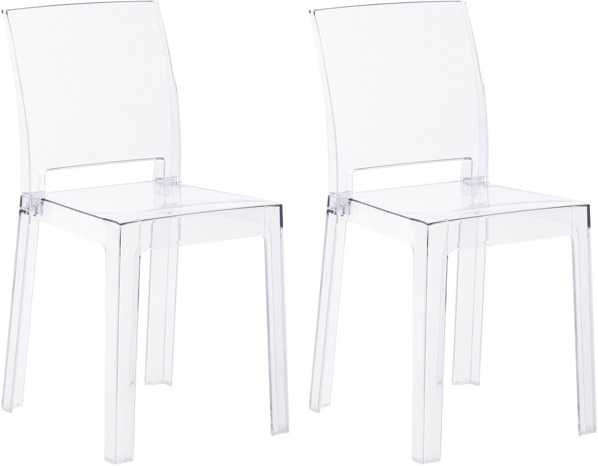 WESTBRIDGE - Eetkamerstoel set van 2 - Transparant - Polycarbonaat