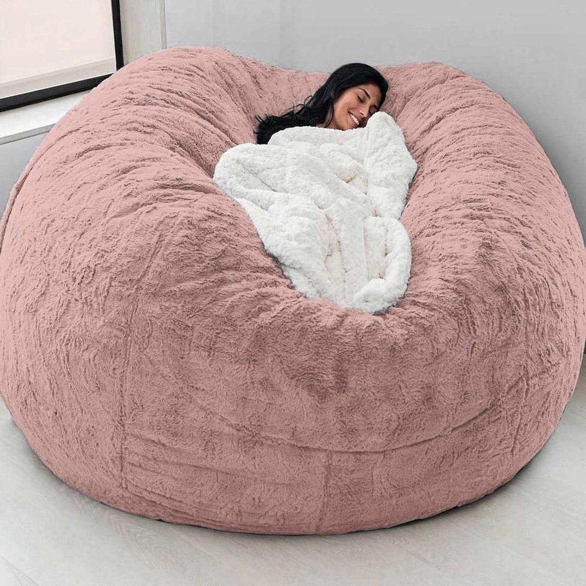Zitzak Stoelhoes - Zitzak Bankhoes - Ontspannen Zitten - Zacht PV-bontstof - 180x90cm - Bean paste