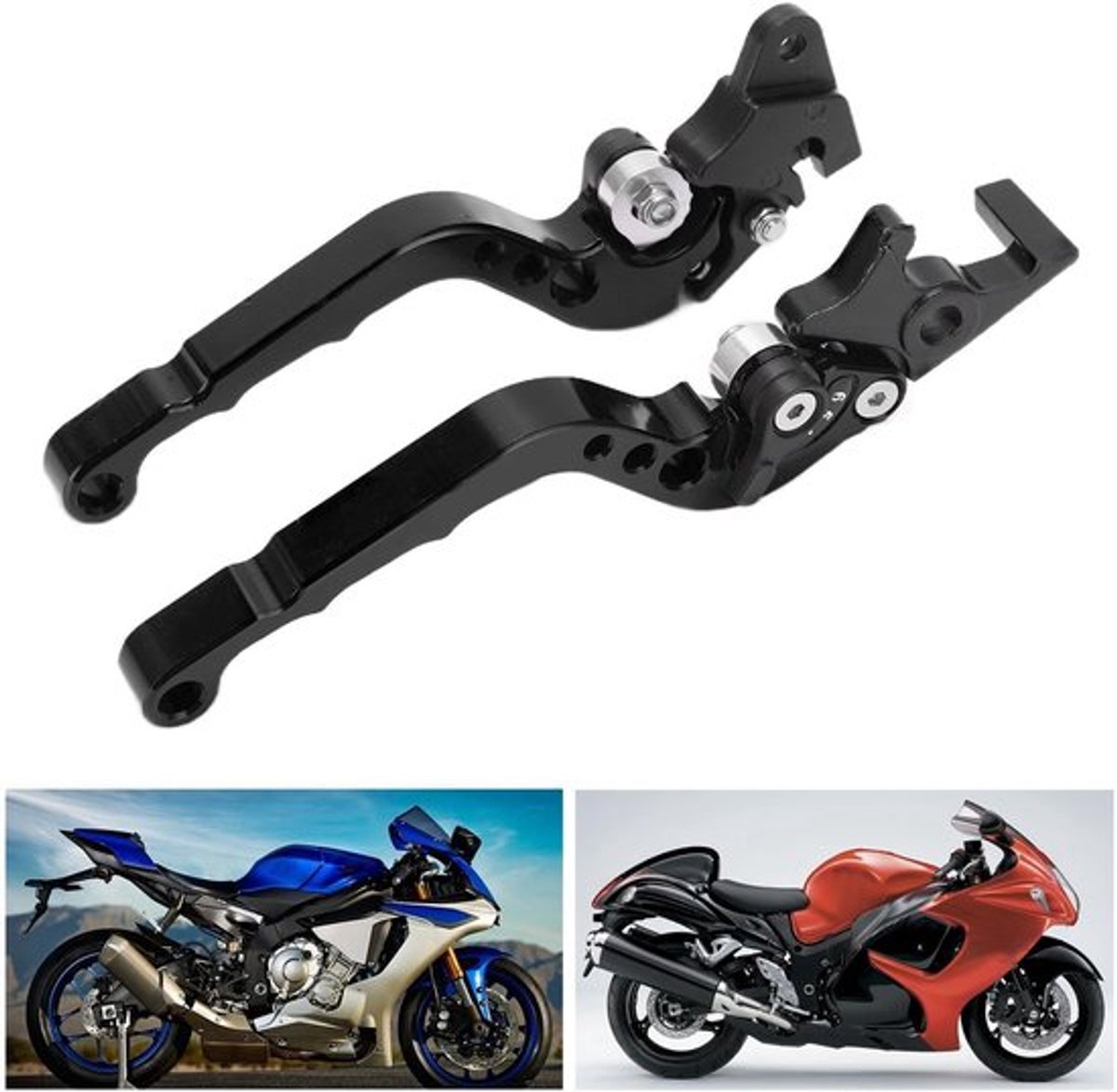 Remkoppelingshendel Verstelbaar - Aluminiumlegering - Motorfiets - 2 Stuks - CNC Bewerking - Duurzaam - Motorhendel