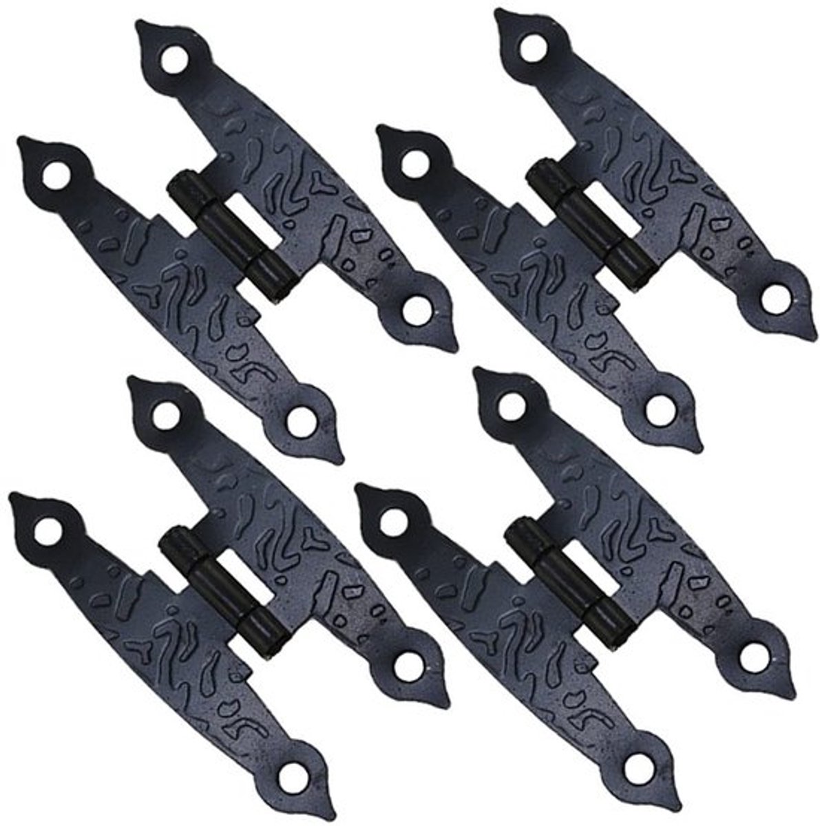 Scharnieren Antiek Zwart - Kleine Scharnieren - Scharnieren Keukenkastjes - Scharnierpen - 10 Stuks - 65 x 33 mm - Deurscharnieren