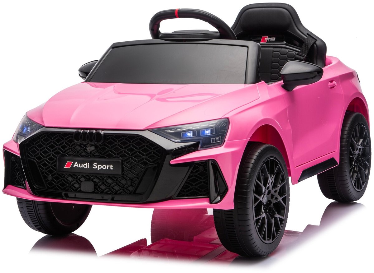 Audi RS3 - Elektrische Kinderauto - 12V - met Afstandsbediening - Roze