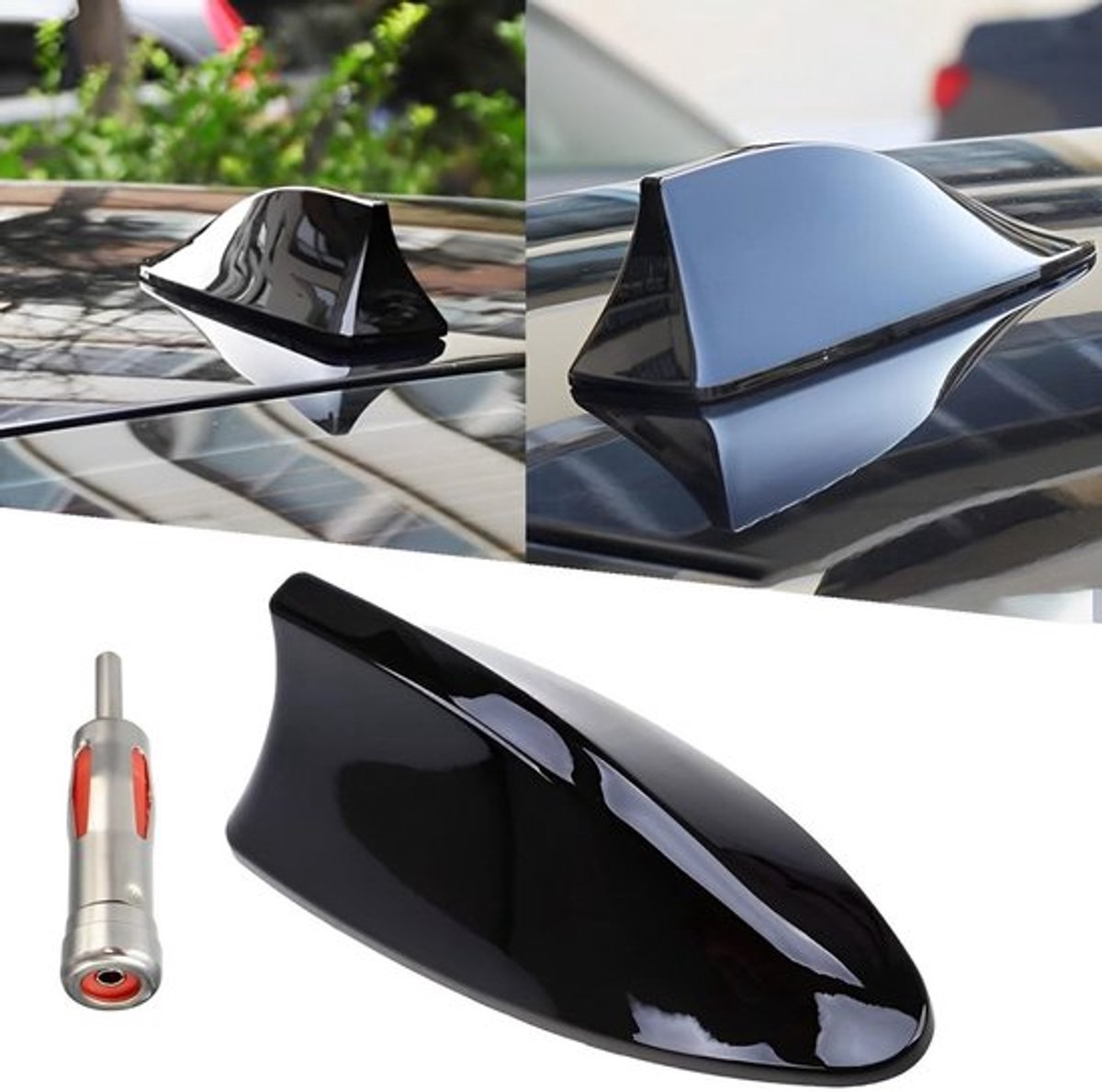Haaienvin-antenne universeel - Auto antenne kort - Radio antenne FM/AM - Zelfklevend - Waterdicht - Hoogwaardige kwaliteit - Autoantenne