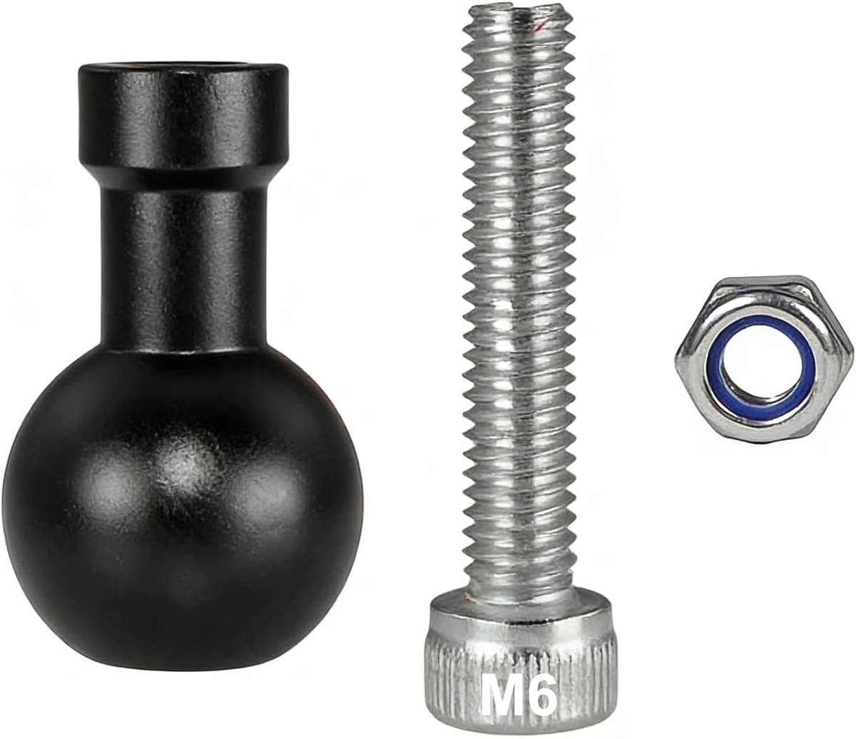 Uittrekbare 17 mm M6 kogelkop van aluminium voor statief, camera en smartphone, 360 graden draaibaar met universele bevestiging voor fotovideo en actieopnames