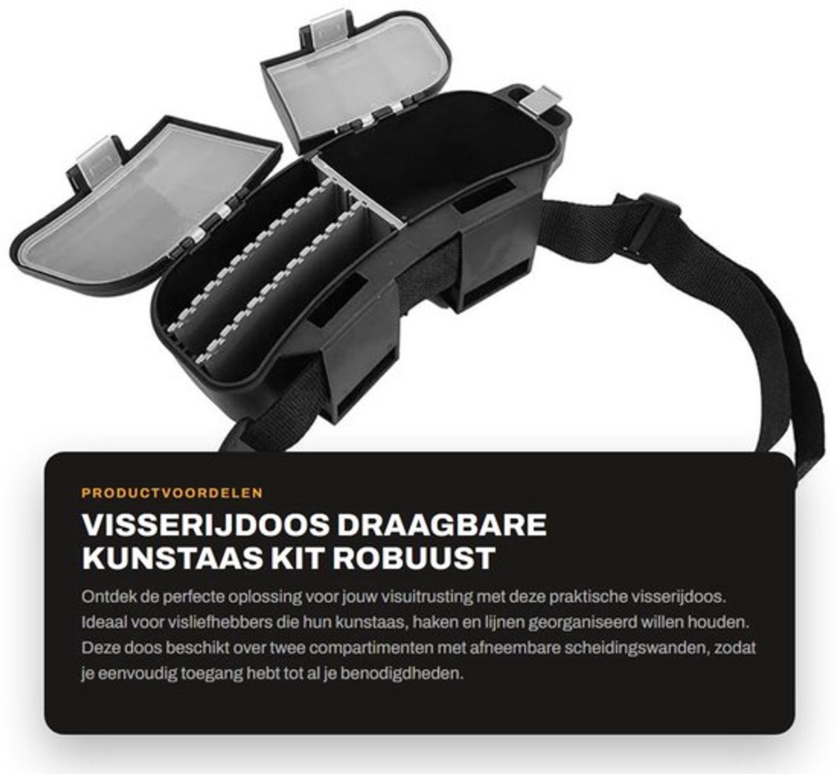 Visserijdoos Draagbaar - Opbergkit - Kunstaas - Hengelaccessoires - 2 Vakken - Hoogwaardig Materiaal - Visbox