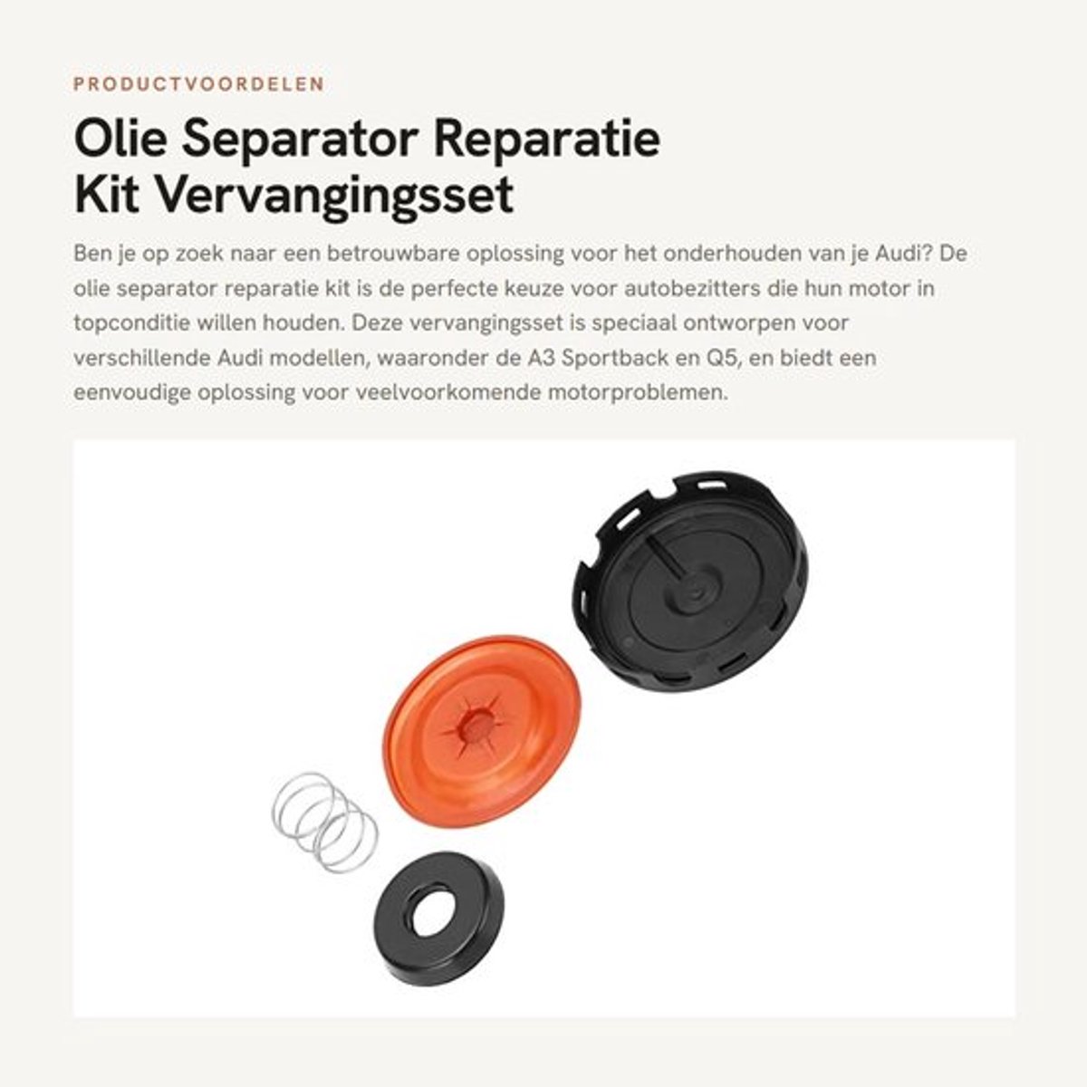 Olie Separator Reparatie Kit - Vervanging 06H103495A - PCV Membraan - Geschikt voor A3/A4/A4 Avant - Duurzame Constructie - Perfecte Vervanging 1.8/2.0 TFSI - Olieafscheider