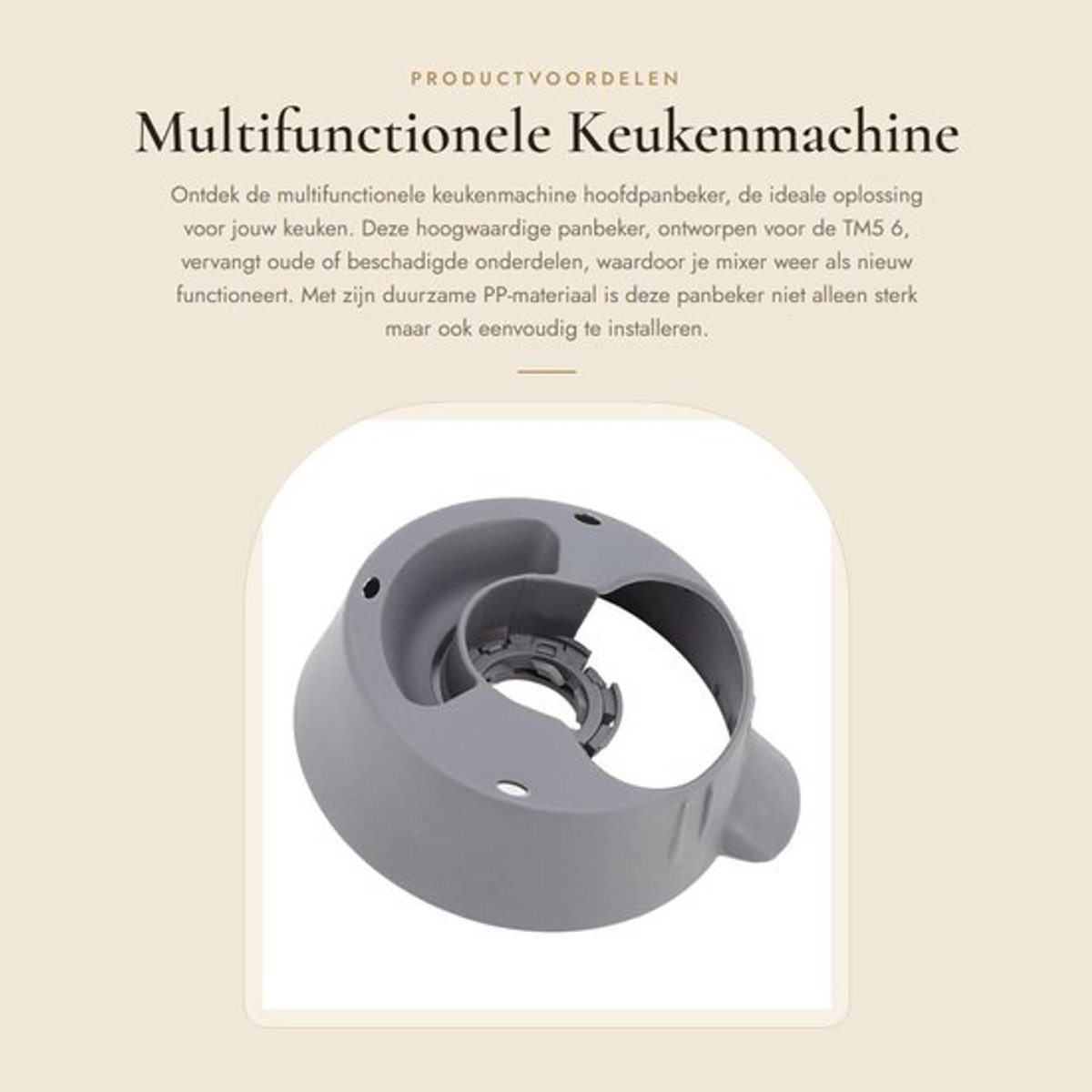 Keukenmachine Basis - Vervangt oude onderdelen - PP-materiaal - Duurzaam - Vaatwasmachinebestendig - Geschikt voor Thermomix TM5 6 - Mixbeker