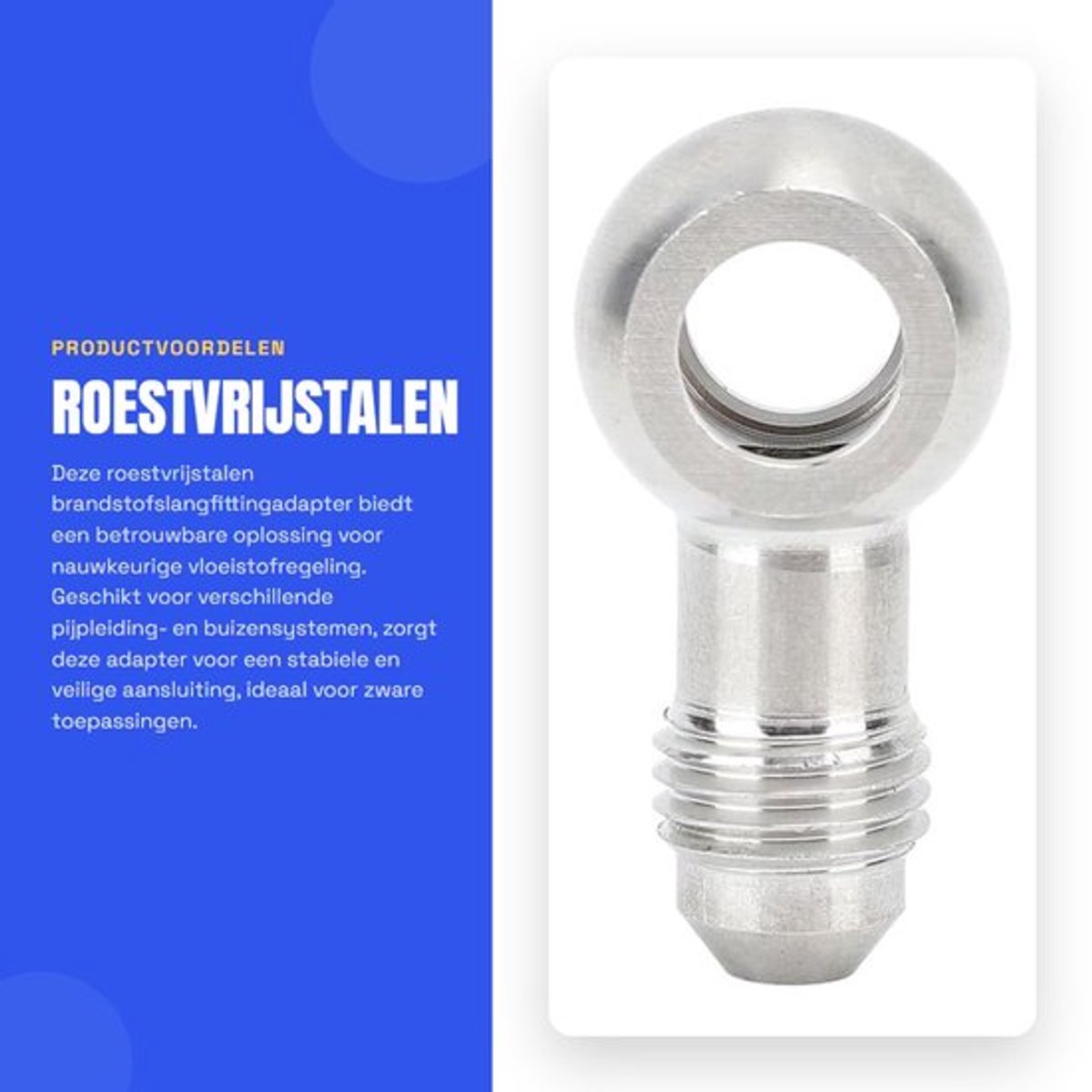 Roestvrijstalen Brandstofslangfittingadapter voor Vloeistofregeling