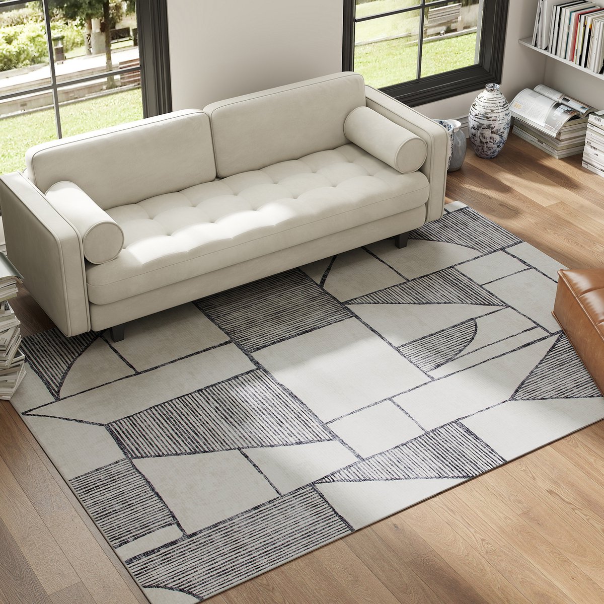 TEKROA Vloerkleed Antislip - Carpet - Hoogpolig Tapijt - Veelkleurig Polyester - Zacht - 230 x 160 cm