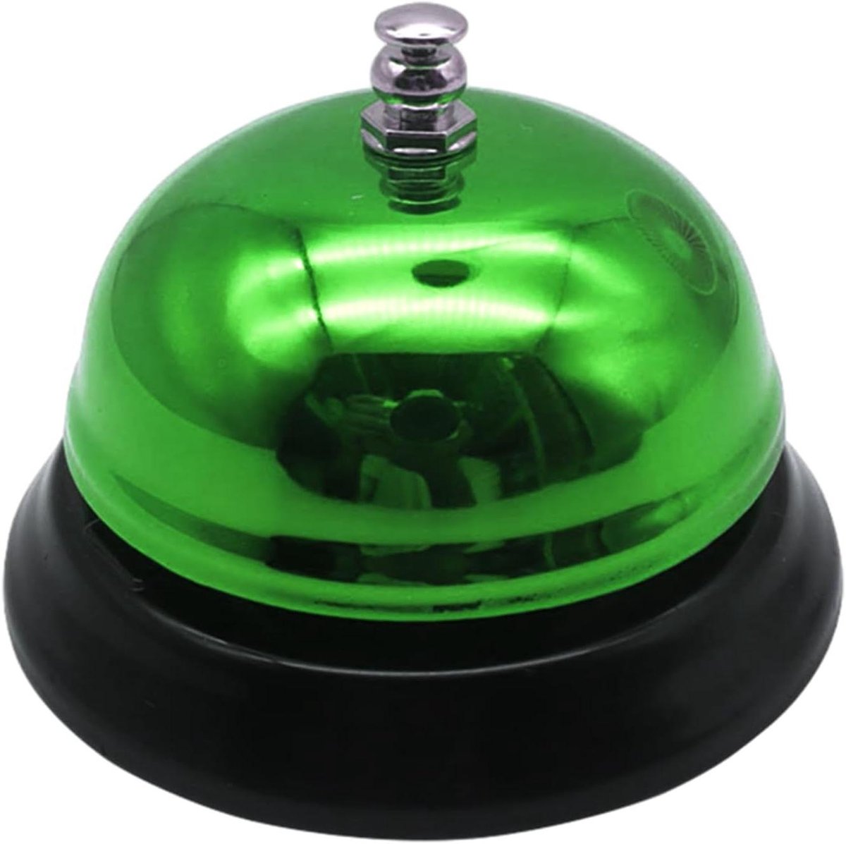 Tafel Bureau Bel - Metalen Bel - Klantenservice Verbeteren - Roestvrij Gepolijst - 85 mm Breed - Groen