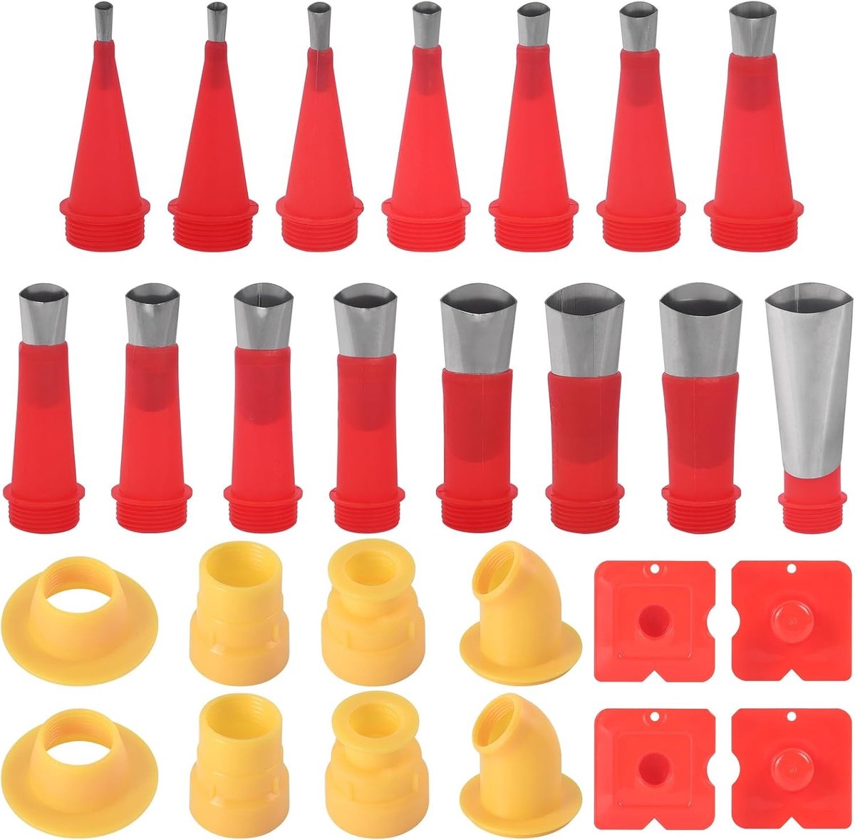 27-delige Set van Rvs Afsluitdoppen voor Keuken en Huishoudelijk Gebruik, Universele Nozzles voor Sealants en Gereedschap