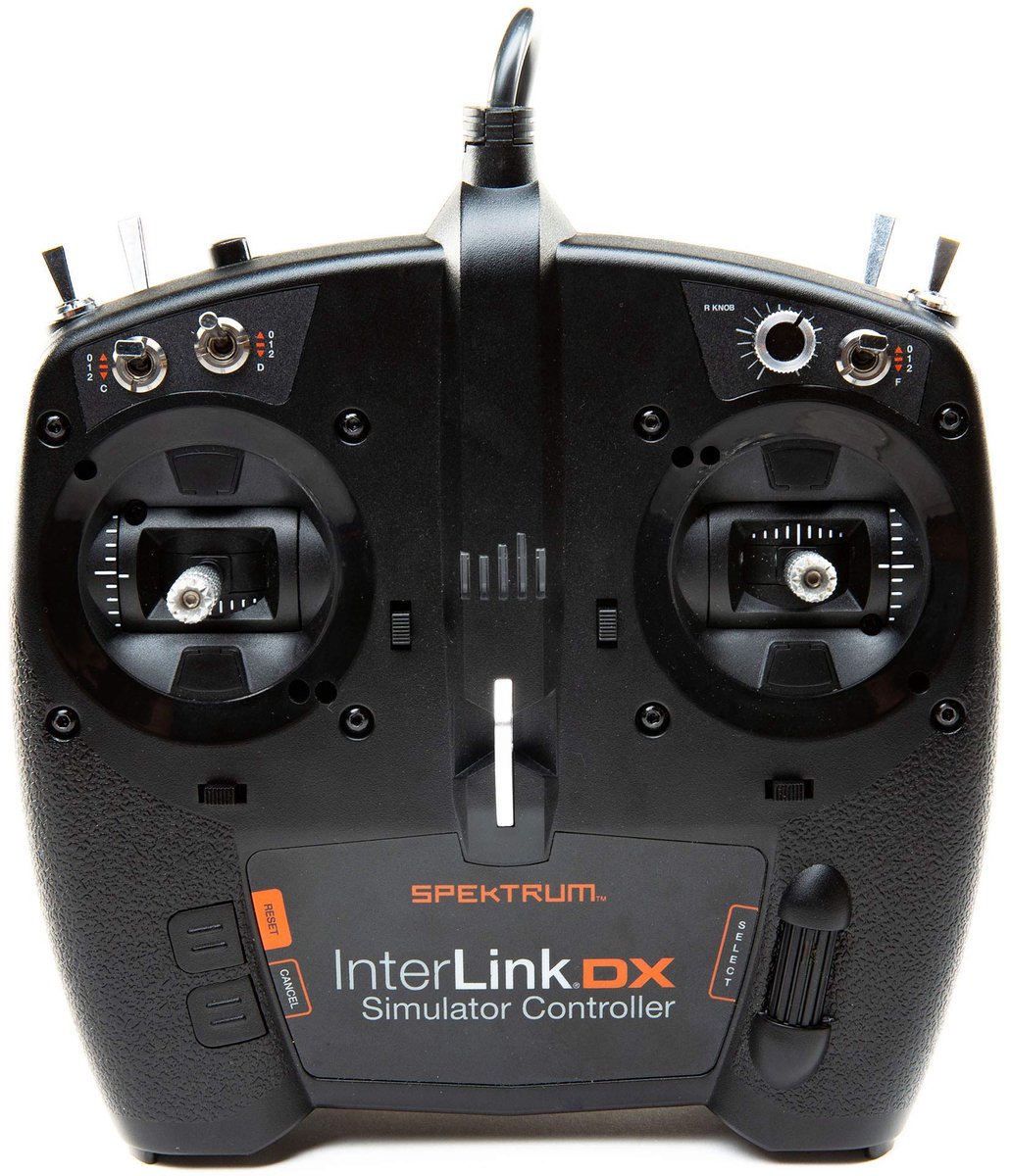 SnelShoppen - InterLink DX Simulator Controller USB voor Windows PC - Hoogwaardige Gimbals, Plug and Play, Instelbare Veer- en Gasspanning, Geschikt v