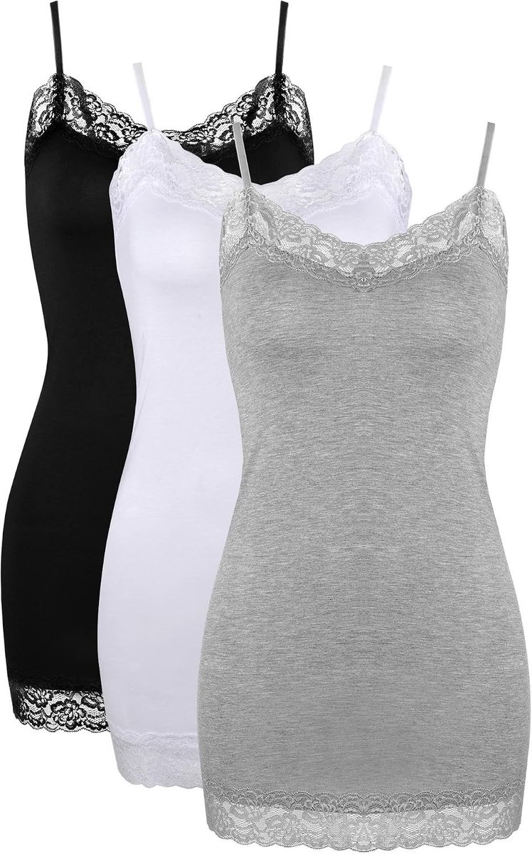 Stijlvolle Spaghetti Strap Tank Tops met Kanten Rand voor Dames - Comfortabele Cami Camisoles voor Zomeroutfits en Casual Looks