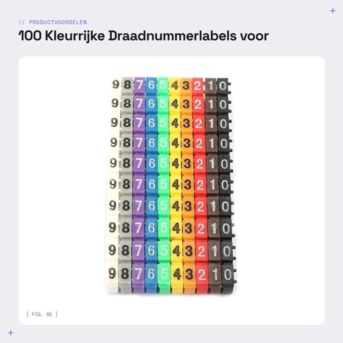 100 Kleurrijke Draadnummerlabels voor Eenvoudige Kabelmarkering