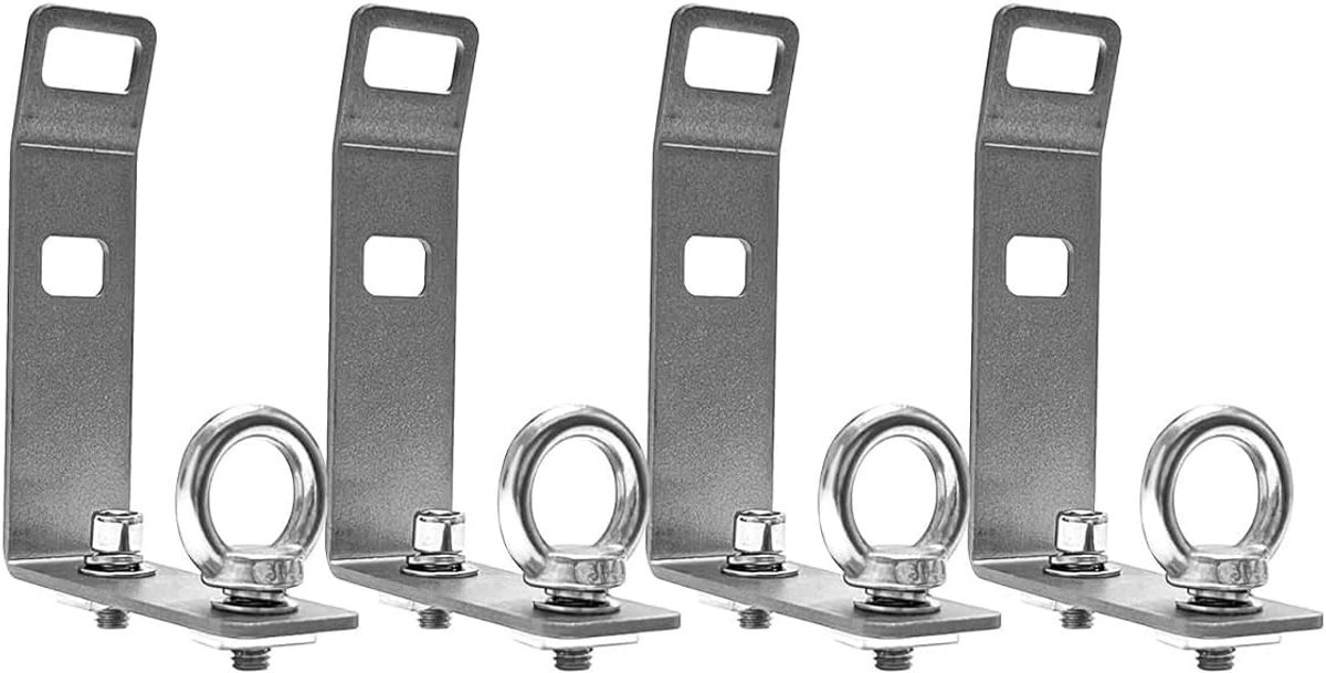 Robuuste Dakkoffers voor Veilig Transport van Ladders, Kayaks, Skis en Fietsen - 4 Stuks RVS T-Slot Truck Draagbalken